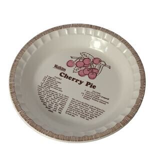 Watkins Cherry Pie 6294 Pie Dish 11-inch Ceramic Vintage 1980s Recipe